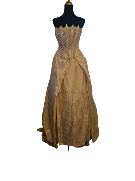 Floranna Beige Strapless Wedding Dress 12